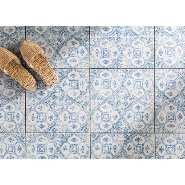 Shale 12.75 x 12.75 Ceramic Field Tile in White/Blue by EliteTile