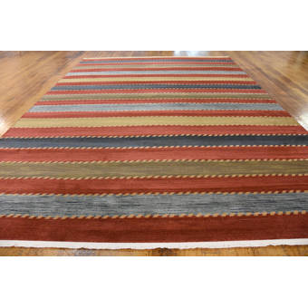 Bungalow Rose Ross Geometric Cotton Brown Beige Area Rug Wayfair