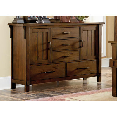 One Allium Way Yuliana Wooden 5 Drawer Double Dresser One Allium Way Color Oak Brown Dailymail