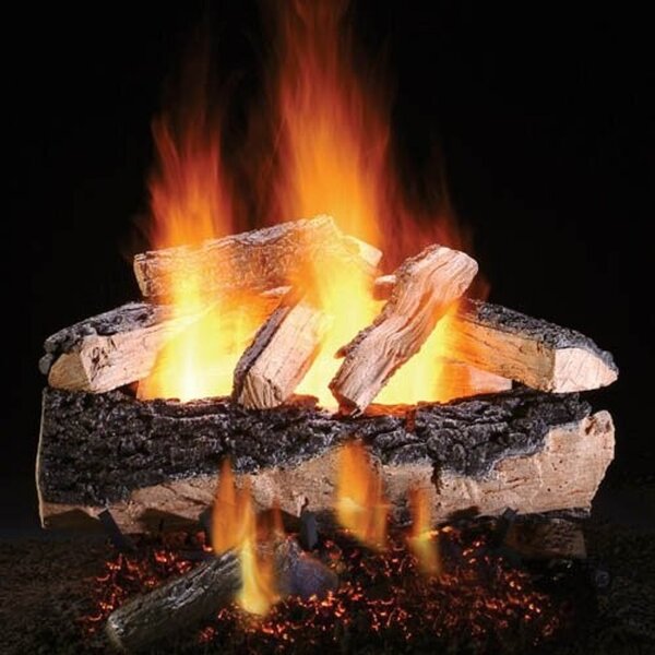 Magnificent Split Oak Vented Natural Gas/Propane Fireplace Log Set By HargroveGasLogs