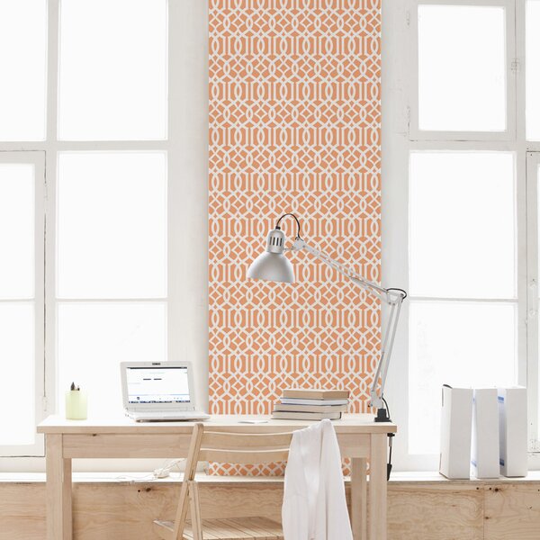 Trellis 48 x 24 Satin Peel and Stick Wallpaper Tile by Wallums Wall Decor