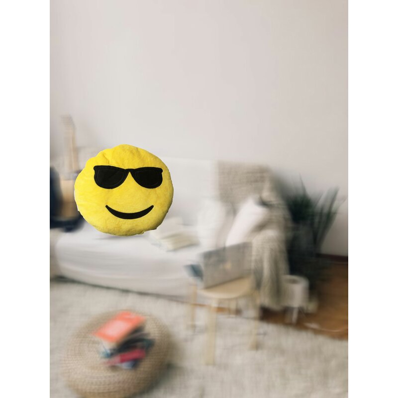 Ebern Designs Smiley Face With Cool Sunglasses Emoji Sofa Cushion Reviews Wayfair