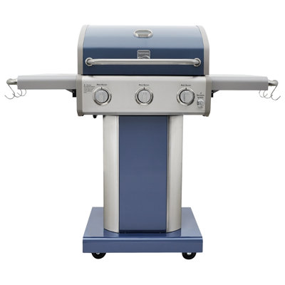 Kenmore 3Burner Propane Gas Grill with Side Shelves Kenmore Finish Azure