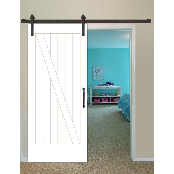 Cottage Prime Solid Wood Panelled Interior Barn Door by Creative Entryways