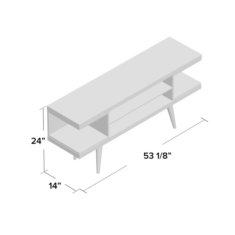 Oliver Lemington 53" TV Stand with Splayed Wooden Legs and 4