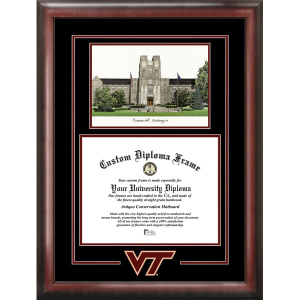 NCAA Virginia Tech Hokies Spirit Graduate Diploma Picture Frame by Campus Images