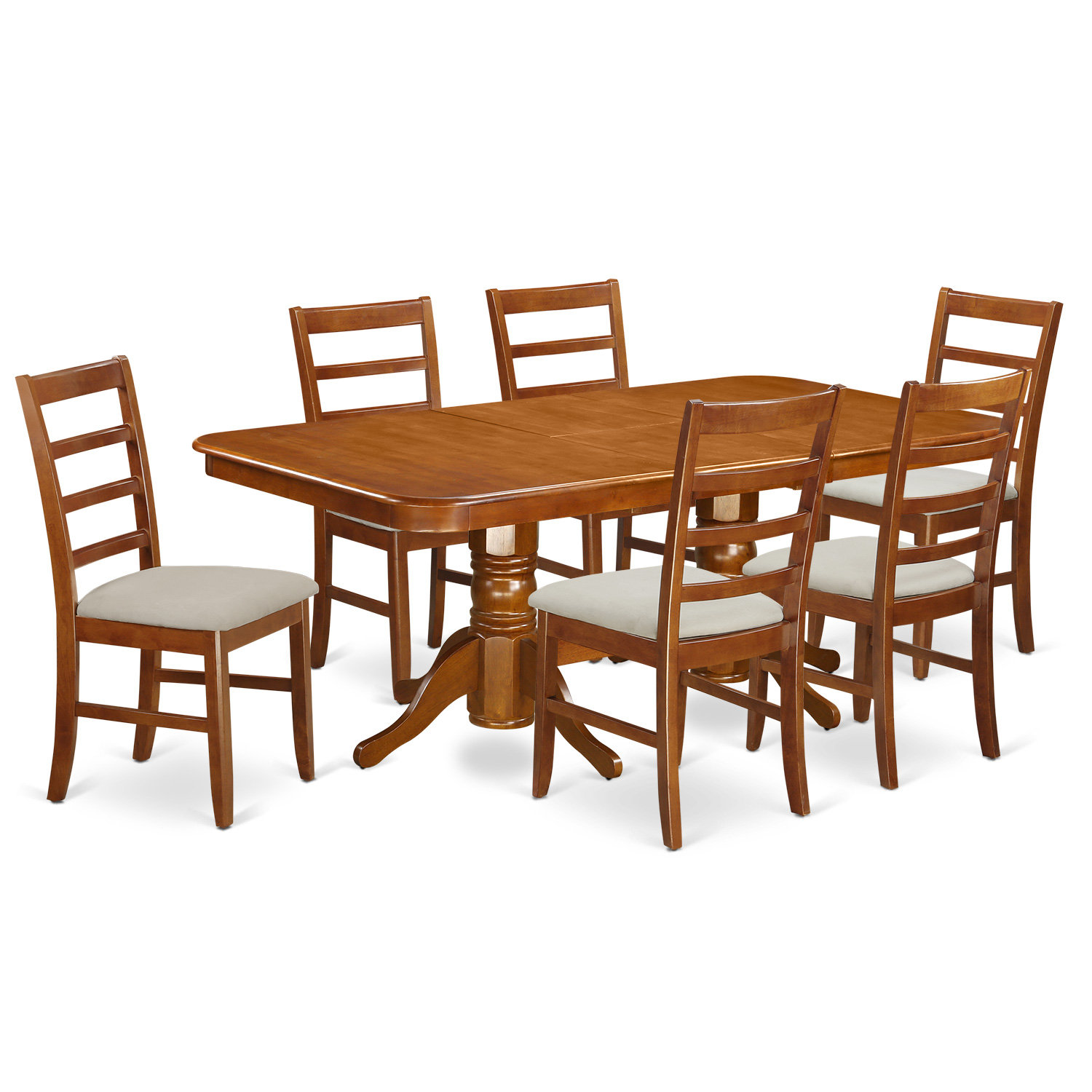 August Grove Pillsbury 7 Piece Wood Dining Set With Double Pedestal August Grove Pillsbury 7 Piece Wood Dining Set With Double Pedestal Table Legs Wayfair
