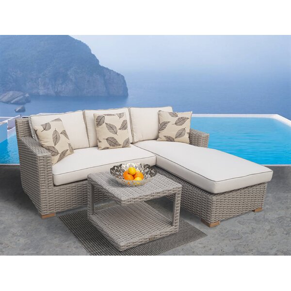 Dutil 3 Piece Sunbrella Sectional Seating Group with Cushions by Brayden Studio