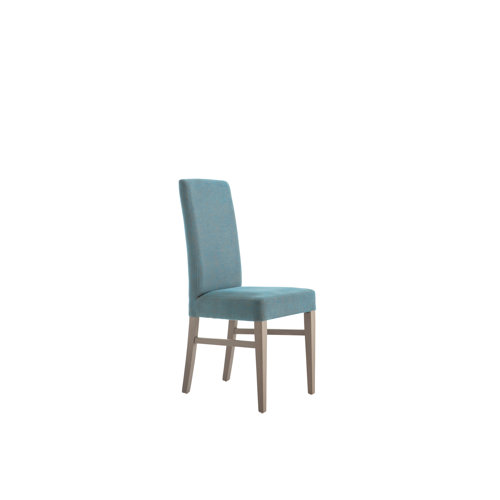 Lyon Upholstered Dining Chair (Set of 2) Marlow Home Co. Leg Colour: Walnut, Upholstery Colour: Faux Leather - Cream