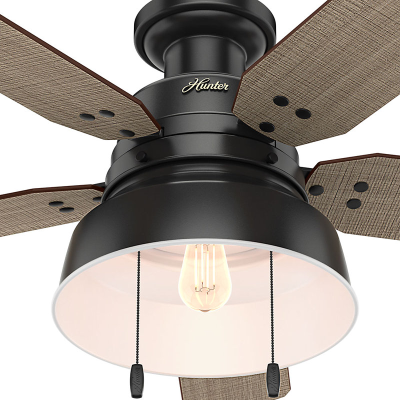 Hunter Fan 52 Mill Valley 5 Blade Flush Mount Ceiling With Flush Mount Ceiling Fan