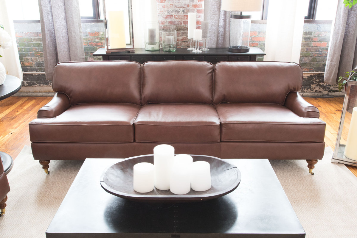 Elements Fine Home Furnishings Athens Leather Sofa & Reviews Wayfair