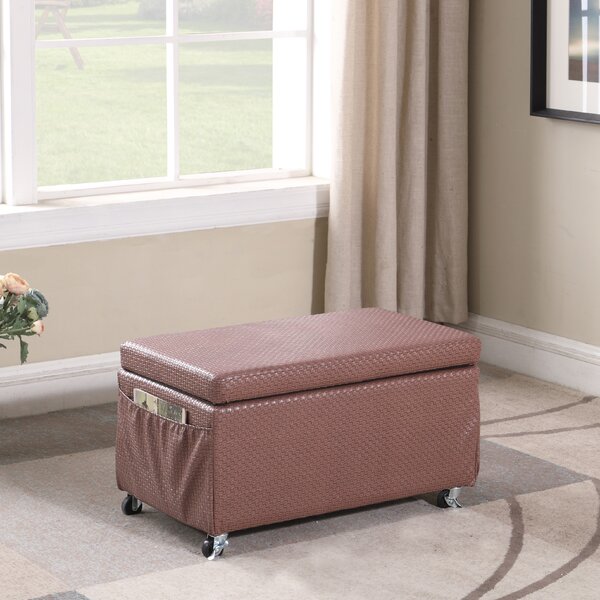 Cian Basketweave Faux Leather Storage Bench By Winston Porter