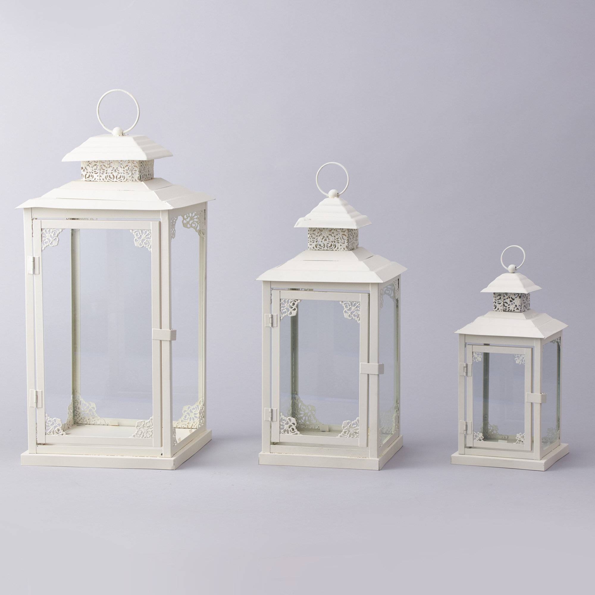 Ophelia Co 3 Piece Metal Lantern Set Wayfair Ophelia Co 3 Piece Metal Lantern Set
