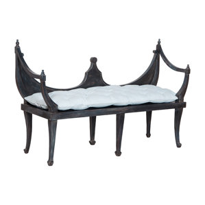Beck Classic Carved Wood Upholstered Bench by Astoria Grand