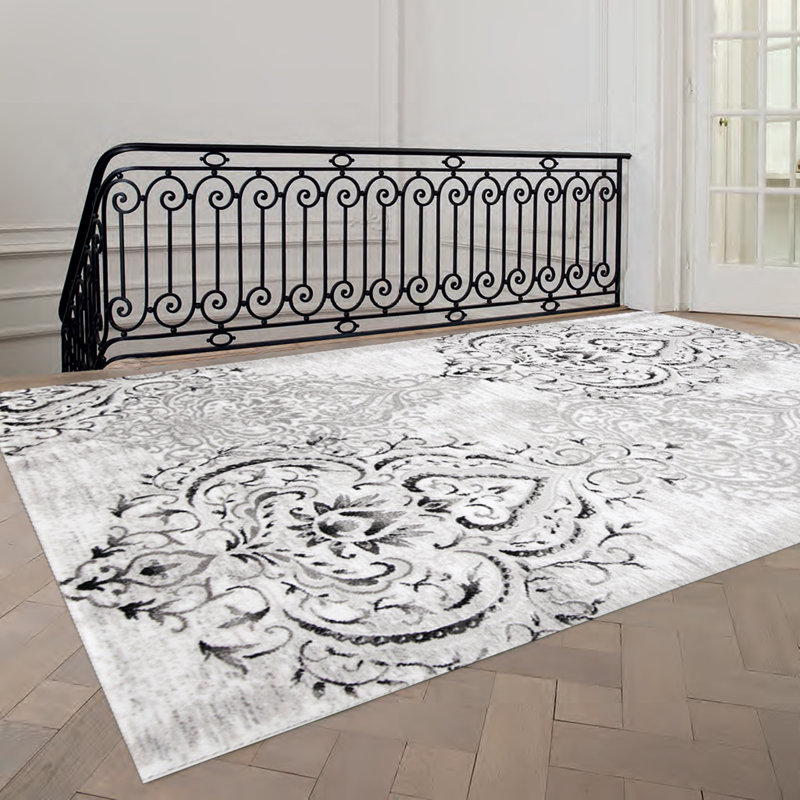 Fleur De Lis Living Abbate Venetian Grey White Area Rug Reviews Abbate Venetian Grey White Area Rug