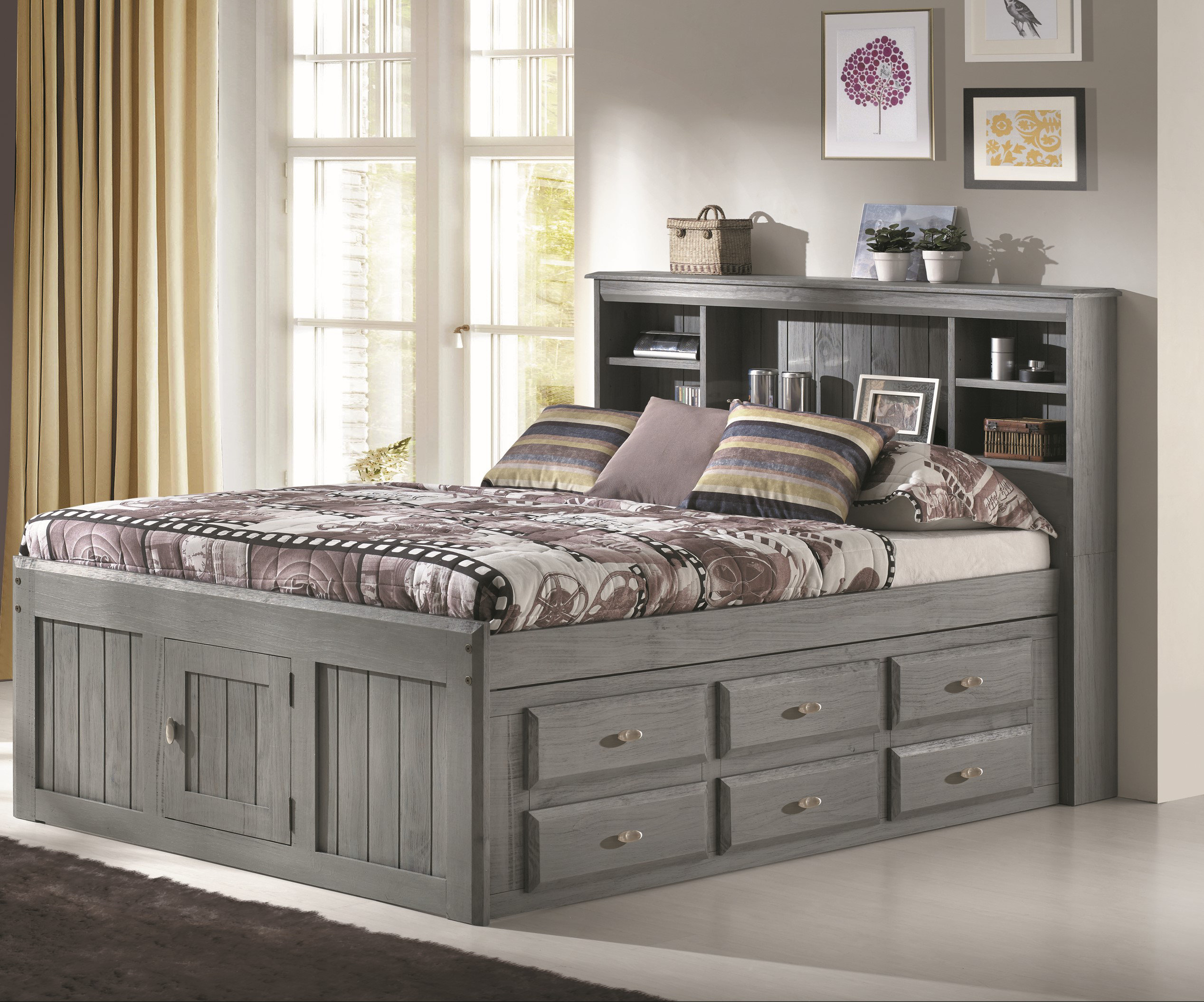 Harriet Bee Jim Full Mate S Captain S Bed With 6 Drawers And
