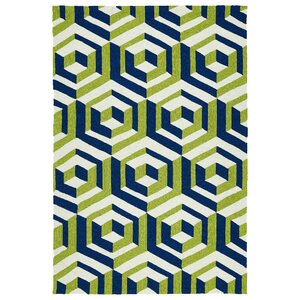 Doylestown Navy/Green Indoor/Outdoor Area Rug