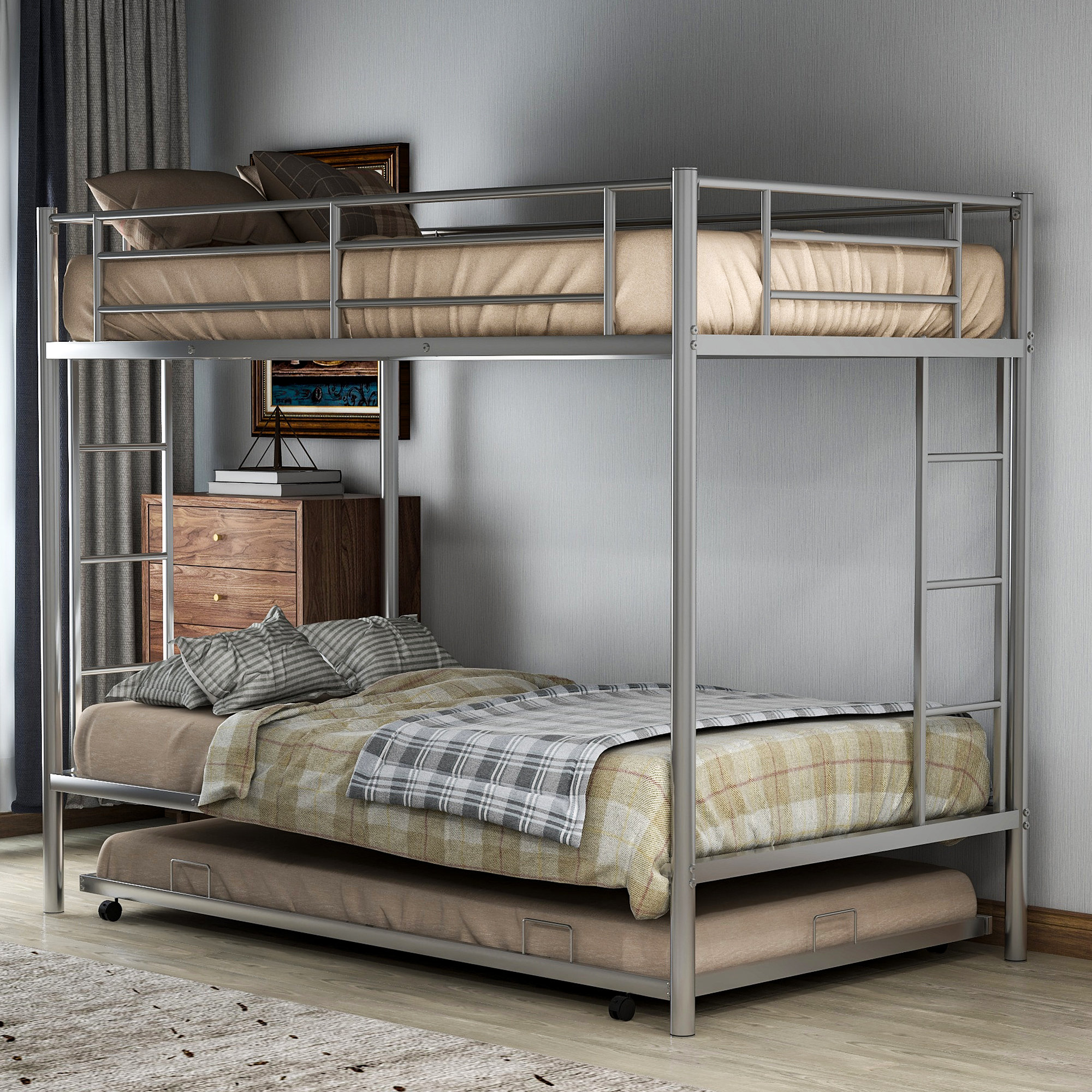 Laude Run Denali Twin Bunk Bed With Trundle Reviews Wayfair Laude Run Denali Twin Bunk Bed With