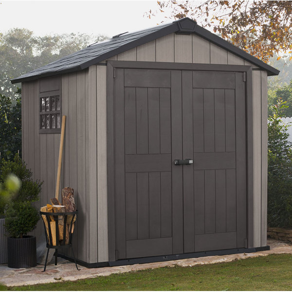 Oakland Duotech 7 ft. 5 in. W x 7 ft. 3 in. D Plastic Storage Shed by Keter