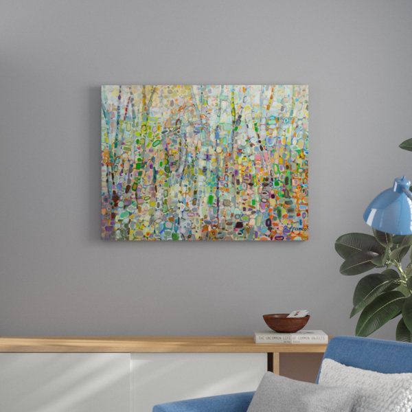 Ebern Designs Abstract Forest Painting Print On Wrapped Canvas