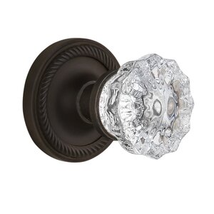 Crystal Glass Privacy Door Knob with Rope Rosette