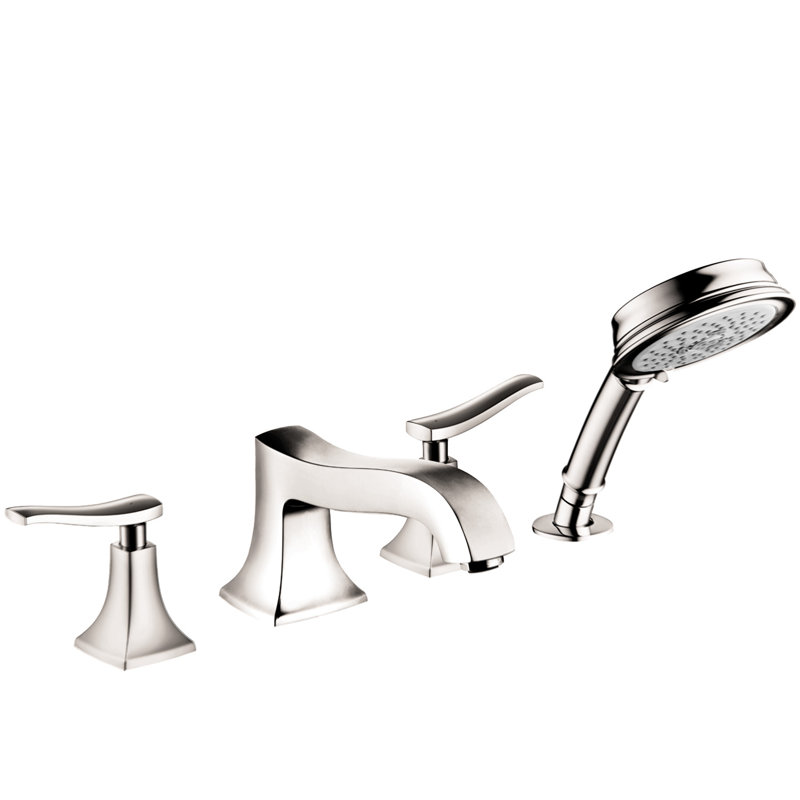 Hansgrohe Metris C Double Handle Deck Mounted Roman Tub Faucet Trim with Diverter and Handshower