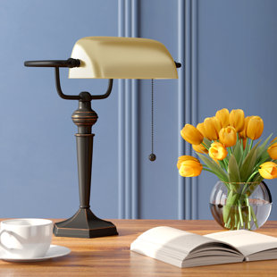 genuine antique bankers lamp
