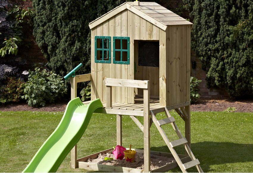 children's garden playhouse with slide