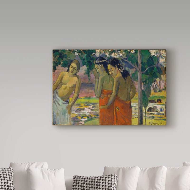 Trademark Art Three Tahitian Women Oil Painting Print On Wrapped