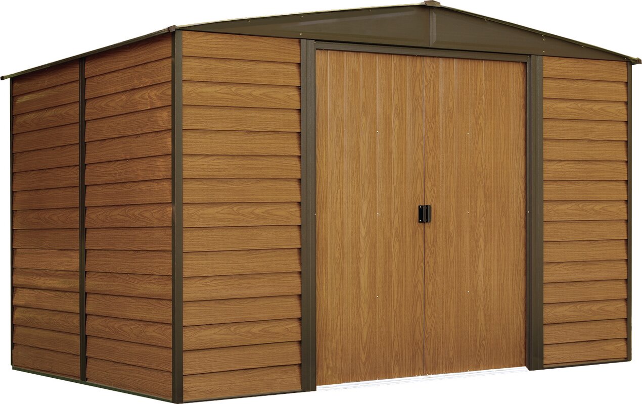 Rowlinson Woodvale 10 Ft. W x 6 Ft. D Metal Storage Shed ...