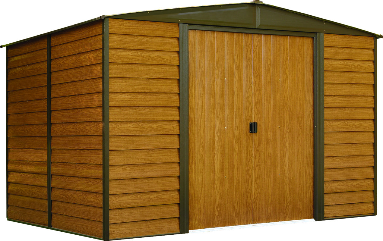 Rowlinson Woodvale 10 Ft. W x 6 Ft. D Metal Storage Shed ...