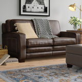 Theodora Craft Leather Loveseat by Three Posts