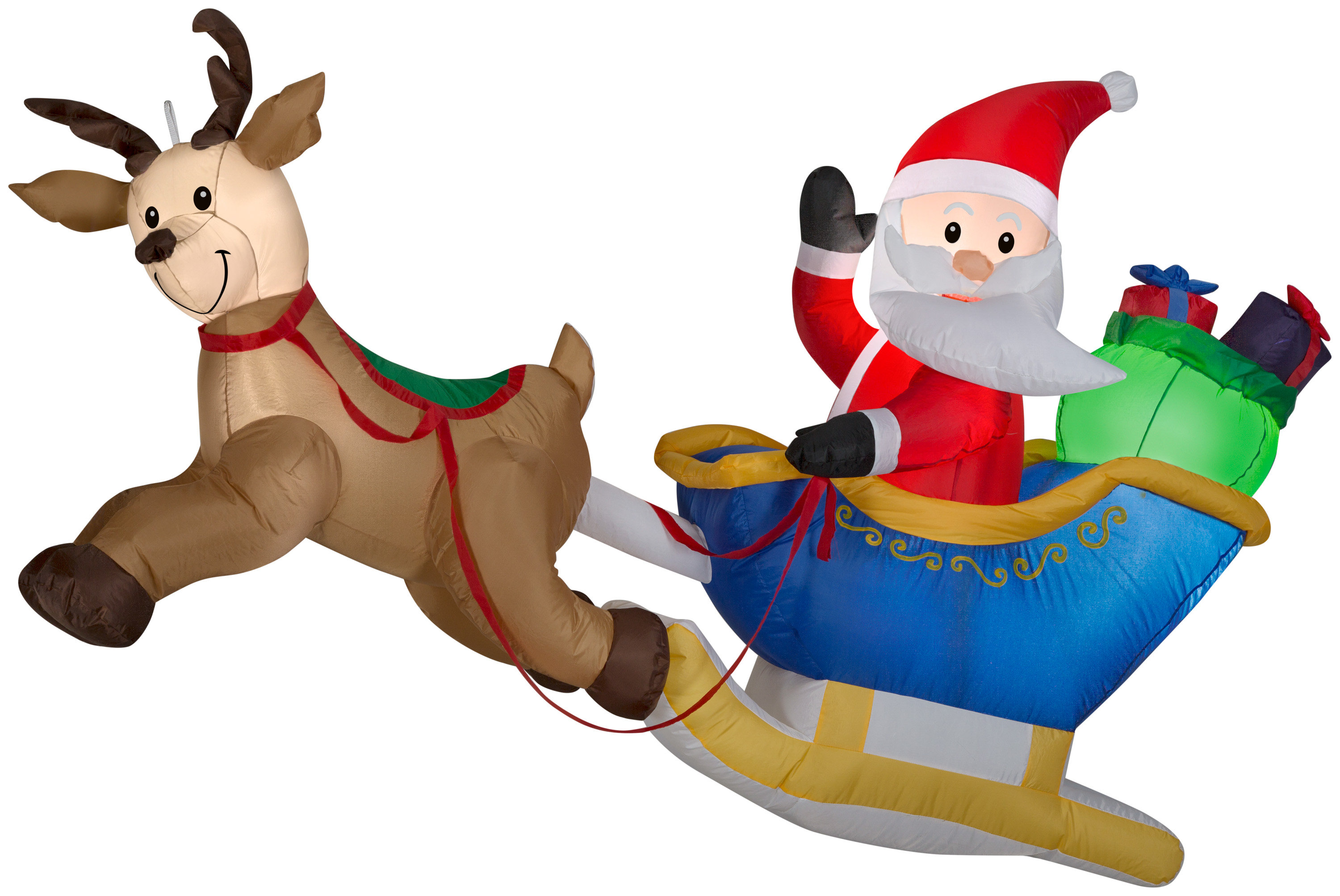 The Holiday Aisle Airblown Hanging Santa And Reindeer Scene Inflatable The Holiday Aisle Airblown Hanging Santa And Reindeer Scene Inflatable