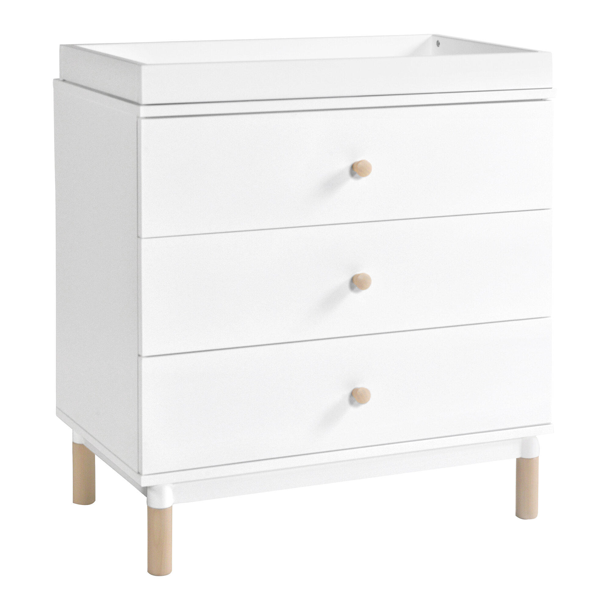 Washed Natural Babyletto Lolly 3 Drawer Changer Dresser With
