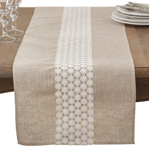 Arvin Lace Country Cottage Linen Blend Table Runner by One Allium Way