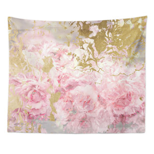 Pink And Gold Room Decor Wayfair Pink And Gold Camellias Wall Tapestry