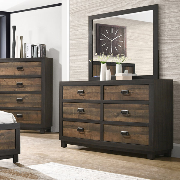 Llewellyn 6 Drawer Double Dresser With Mirror By Gracie Oaks Comparison