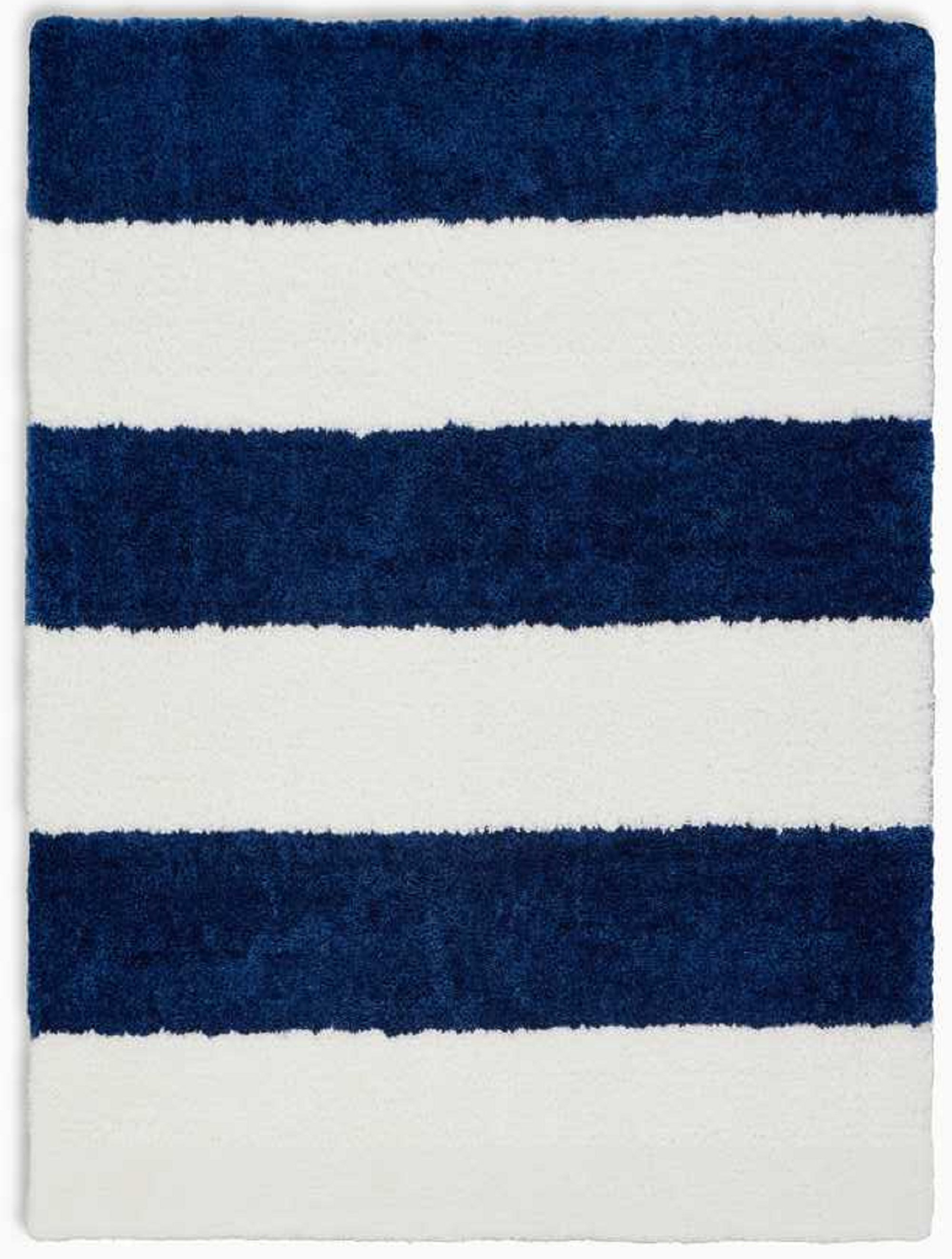 Calvin Klein Chicago Striped Handmade White Navy Blue Area Calvin Klein Chicago Striped Handmade