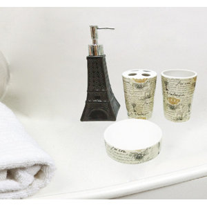 McDonough Paris Eiffel Tower 4 Piece Bathroom Accessory Set