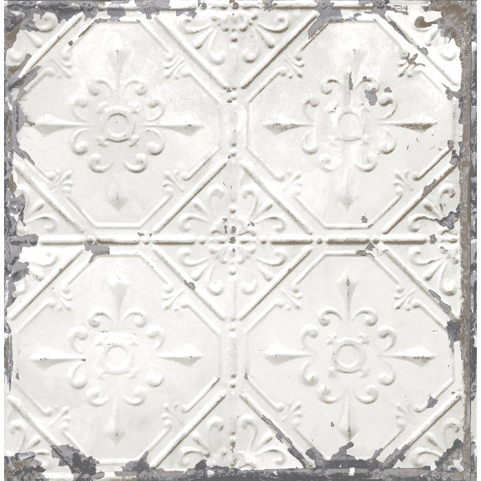 Truro Tin Ceiling Distressed 33 X 20 5 Geometric Tile Wallpaper