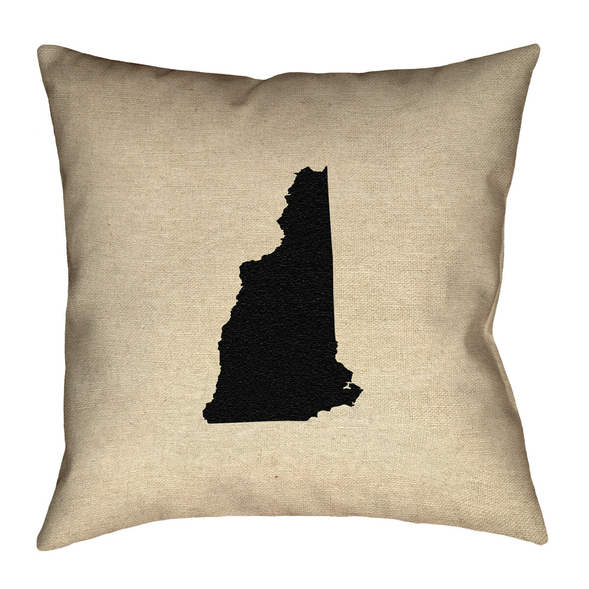 ArtVerse Katelyn Smith 14 x 14 Spun Polyester New Hampshire Outline Pillow 