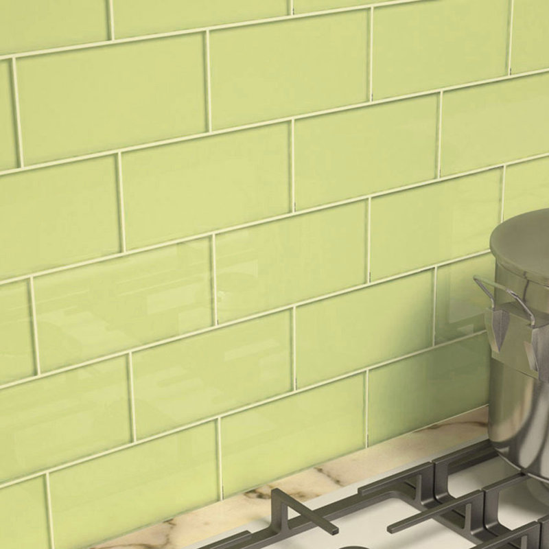 Giorbello 3 X 6 Gl Subway Tile In Light Olive Reviews Wayfair 3 X 6 Gl Subway Tile In Light Olive