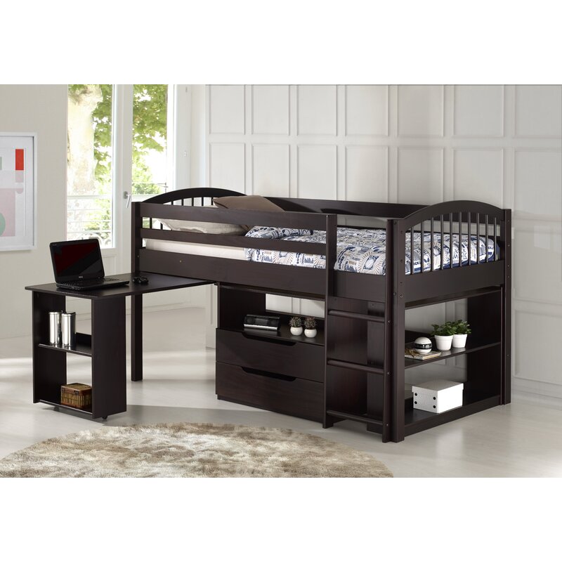 Zoomie Kids Abigail Twin Loft Bed With Desk And Storage Reviews