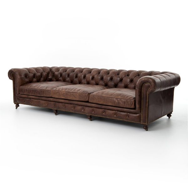 Buy Online Cheap Hillview Cigar Leather Chesterfield Sofa Snag This Hot Sale! 40% Off