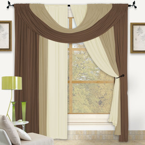 Bella Solid Semi-Sheer Window Scarf (Set of 2)