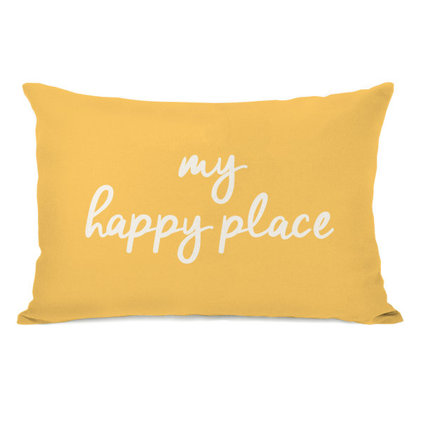 Peltz My Happy Place Outdoor Lumbar Pillow by Ebern Designs| @ $34.99