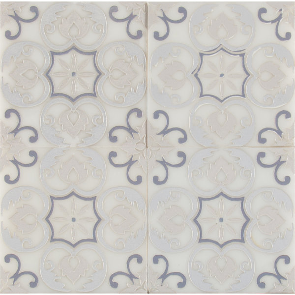 Tetris Florita Blanco 6 x 6 Marble Field Tile in W