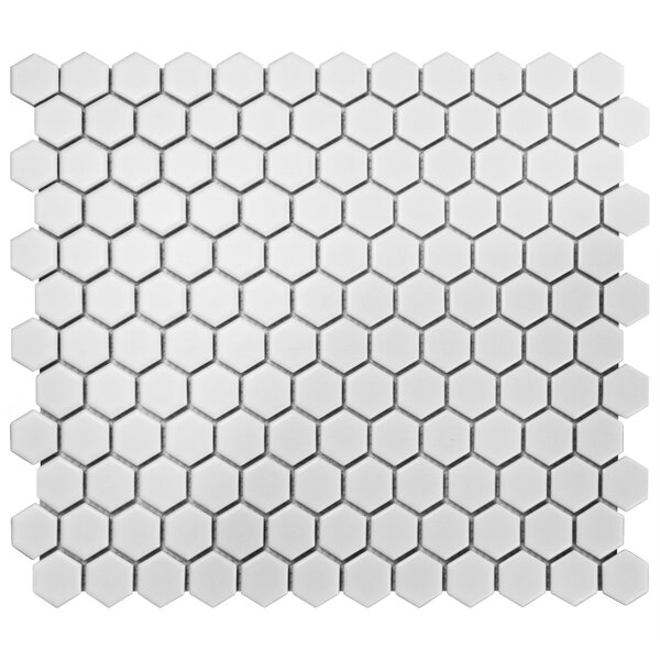 Retro 10.25 x 11.75 Porcelain Mosaic Tile in White by EliteTile