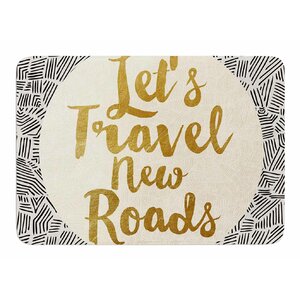 Let's Travel New Roads by Pom Graphic Design Memory Foam Bath Mat