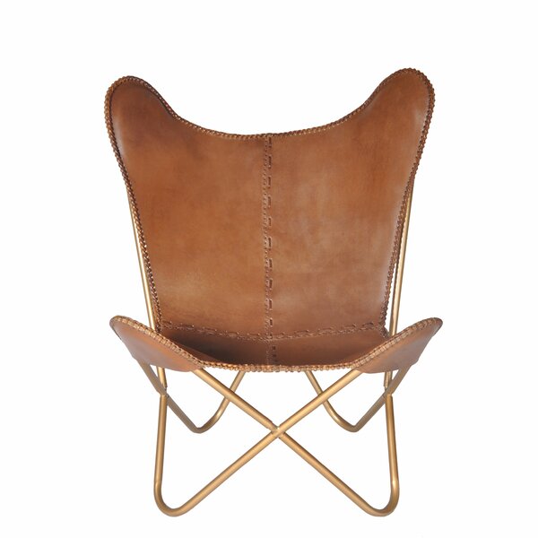 Aldo Leather Butterfly Chair By Brayden Studio